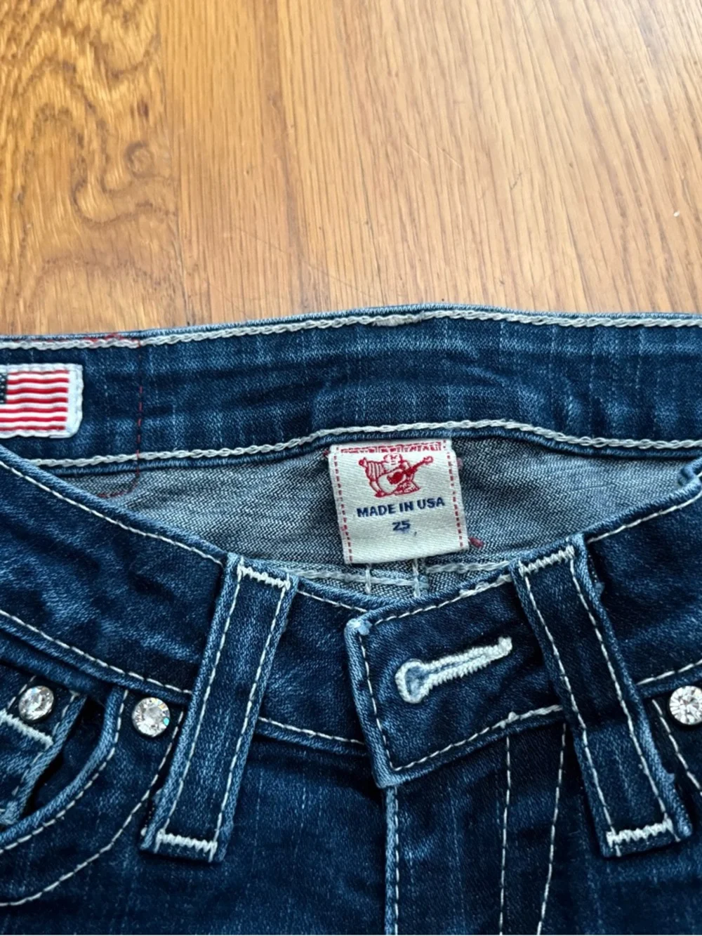 Women’s Dark Blue Slim Bootcut Jeans - Picture 3 of 3